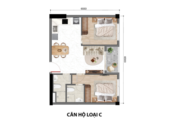 Mặt bằng Mẫu C