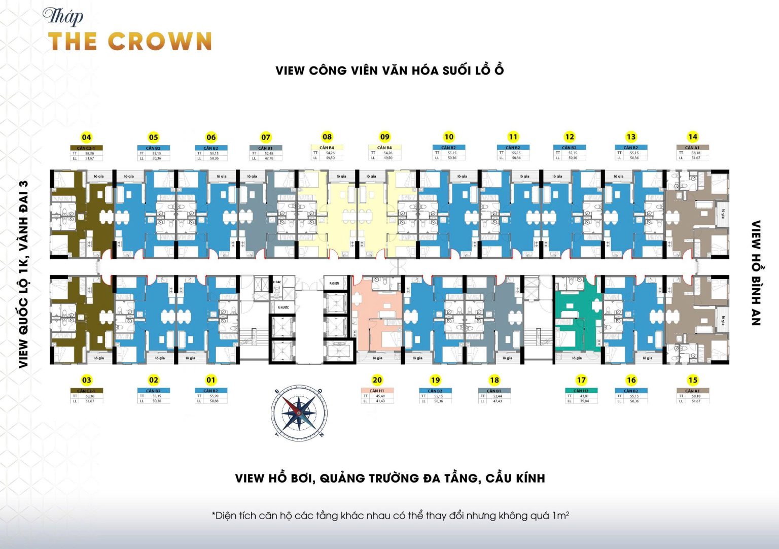Mặt bằng Tháp The Crown